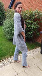 Load image into Gallery viewer, Laval Longline Roll Front Slouch Knit Cardigan In Grey
