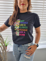 Load image into Gallery viewer, Mexican Summer Rainbow Text Slogan Tee In Black

