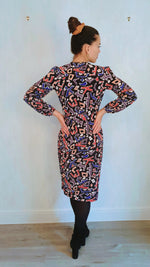 Load image into Gallery viewer, Mykonos Midi Long Sleeve Wrap Style Dress In Abstract Print
