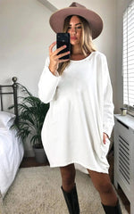 Load image into Gallery viewer, Oversized Sweatshirt Dress In Ivory
