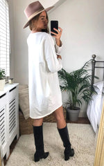 Load image into Gallery viewer, Oversized Sweatshirt Dress In Ivory
