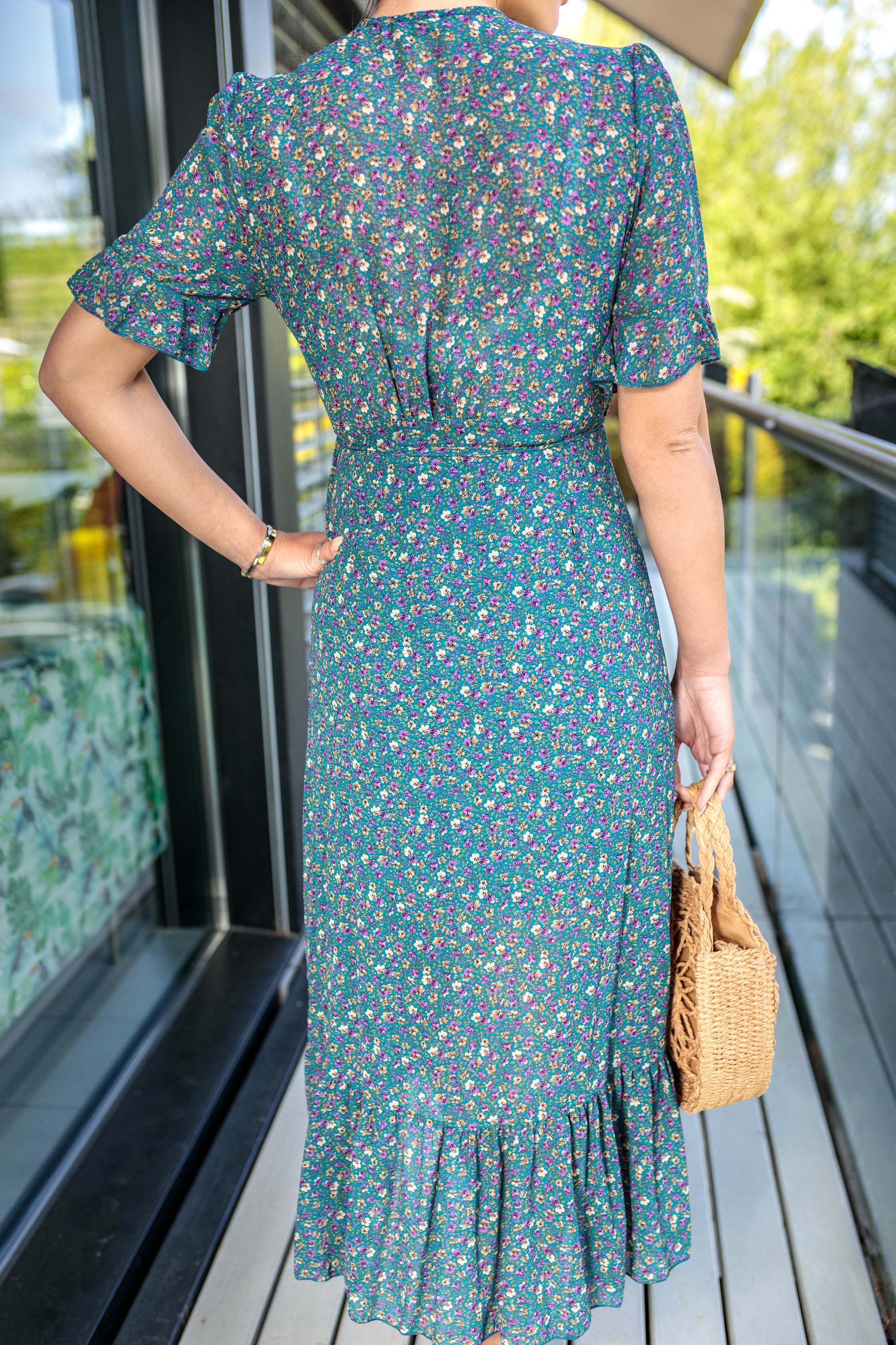 navy blue ditsy floral dress Navy Ditsy Floral Ruched Dress