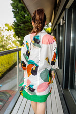 Cargar imagen en el visor de la galería, Eloise Voile Shirt Dress In Bright Multicolour Abstract Print
