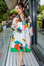 Load image into Gallery viewer, Eloise Voile Shirt Dress In Bright Multicolour Abstract Print
