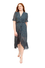 Cargar imagen en el visor de la galería, Maisy Short Sleeve Frill Wrap Midi Dress
