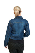 Carica l&#39;immagine nel visualizzatore di Gallery, Classic Fitted Retro Denim Jacket In Dark Blue

