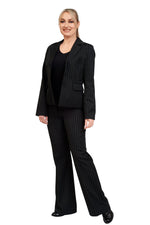 Cargar imagen en el visor de la galería, Pinstripe Trousers in Black
