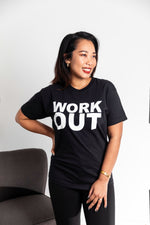 Load image into Gallery viewer, Work Out Slogan Tee In Black
