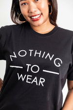 Load image into Gallery viewer, Nothing to Wear Slogan Tee In Black
