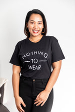 Charger l&#39;image dans la galerie, Nothing to Wear Slogan Tee In Black
