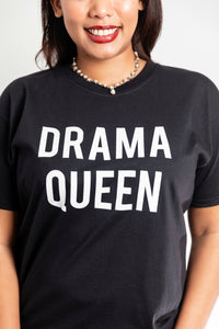 Drama Queen Slogan Tee In Black