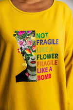 Load image into Gallery viewer, Rainbow Text Print Oversized Sweatshirt Dress in Yellow
