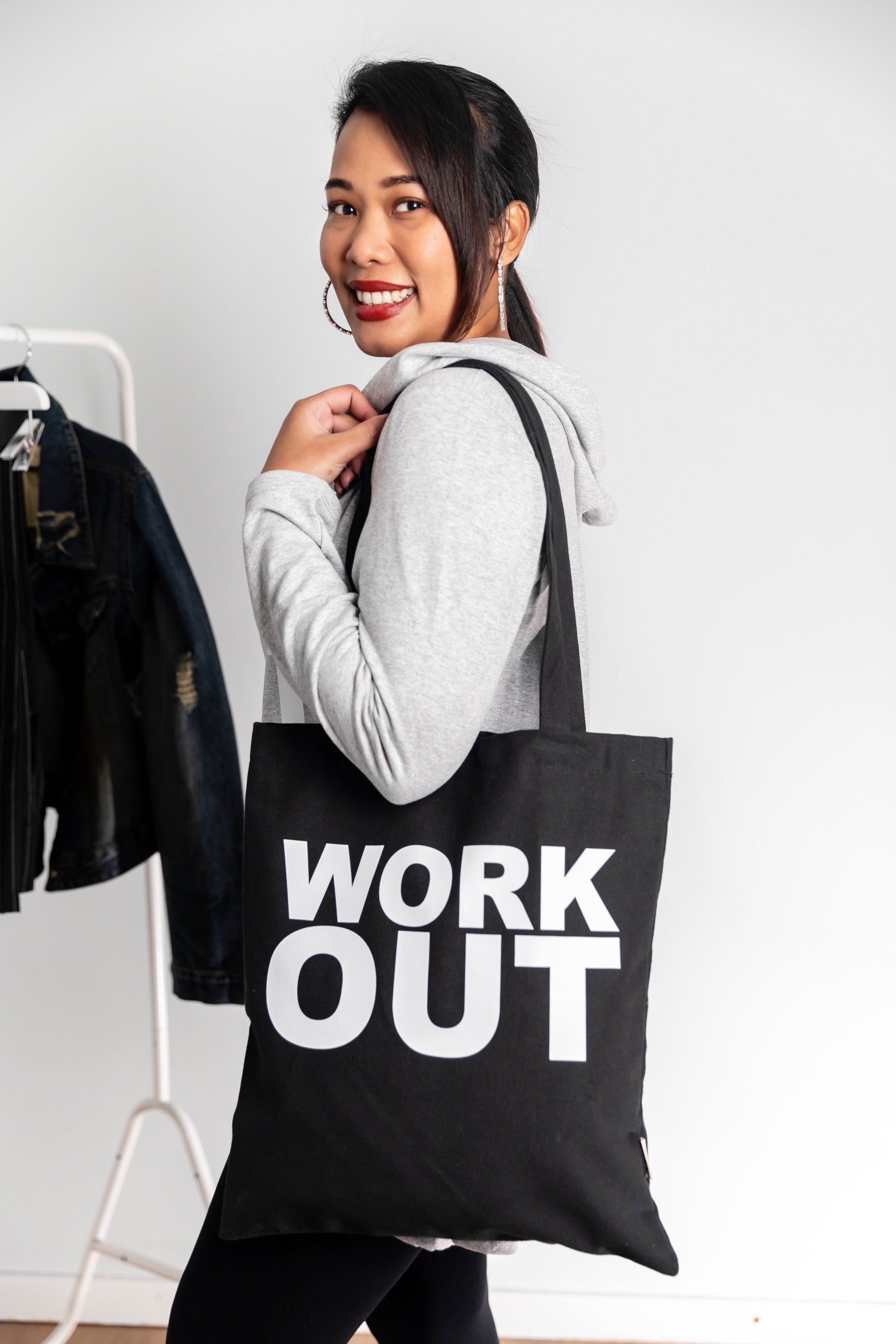 Work Out Tote Bag In Black