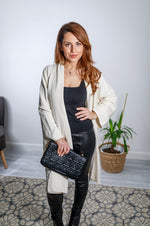 Load image into Gallery viewer, Lafayette Open Front Longline Roll Front Cardigan In Cream
