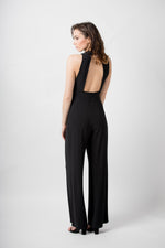 Load image into Gallery viewer, Wide Leg Keyhole Front Fleabag Jumpsuit in Black
