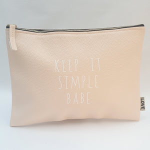 Keep It Simple Babe Zip Make Up Bag In Blush