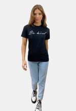 Load image into Gallery viewer, Be Kind Slogan T-shirt in Black with White Print

