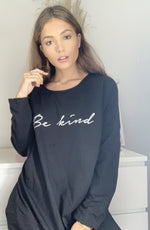 Load image into Gallery viewer, Be Kind Oversized Sweat Dress In Black
