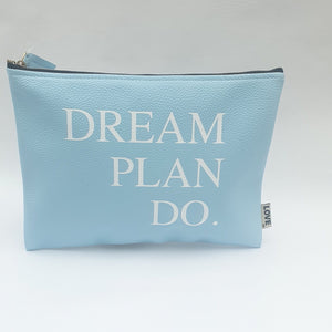 Dream Plan Do Zip Make Up Bag In Pastel Blue