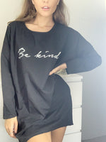 Load image into Gallery viewer, Be Kind Oversized Sweat Dress In Black
