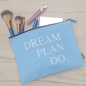 Dream Plan Do Zip Make Up Bag In Pastel Blue