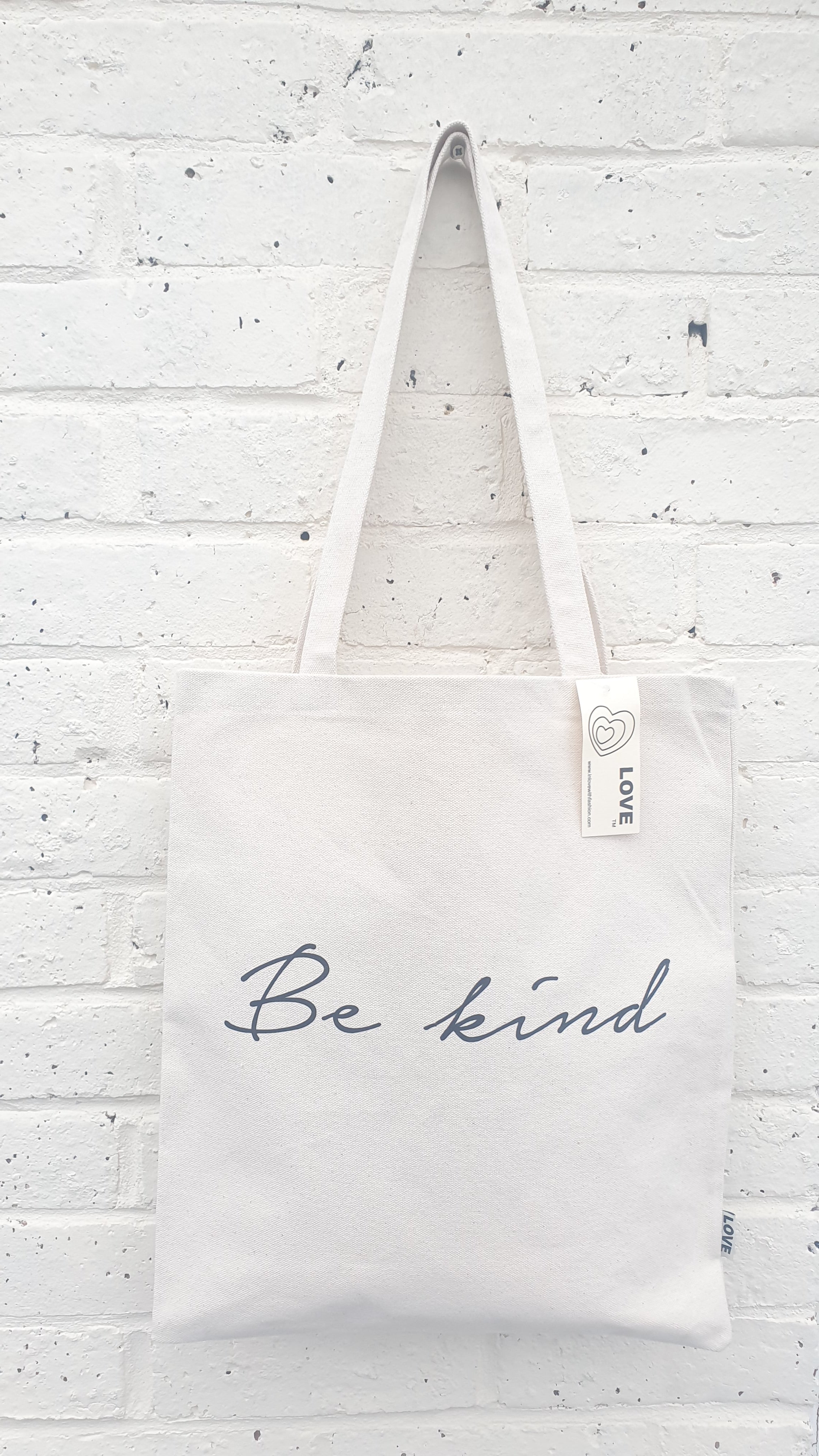 Be Kind Script Tote Bag In Cream