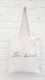 Load image into Gallery viewer, Be Kind Script Tote Bag In Cream
