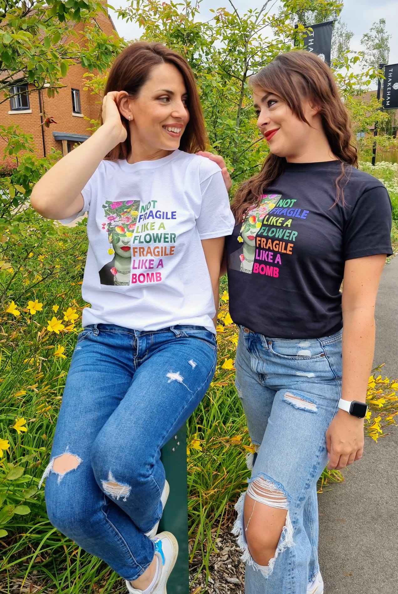 Mexican Summer Rainbow Text Slogan Tee In White