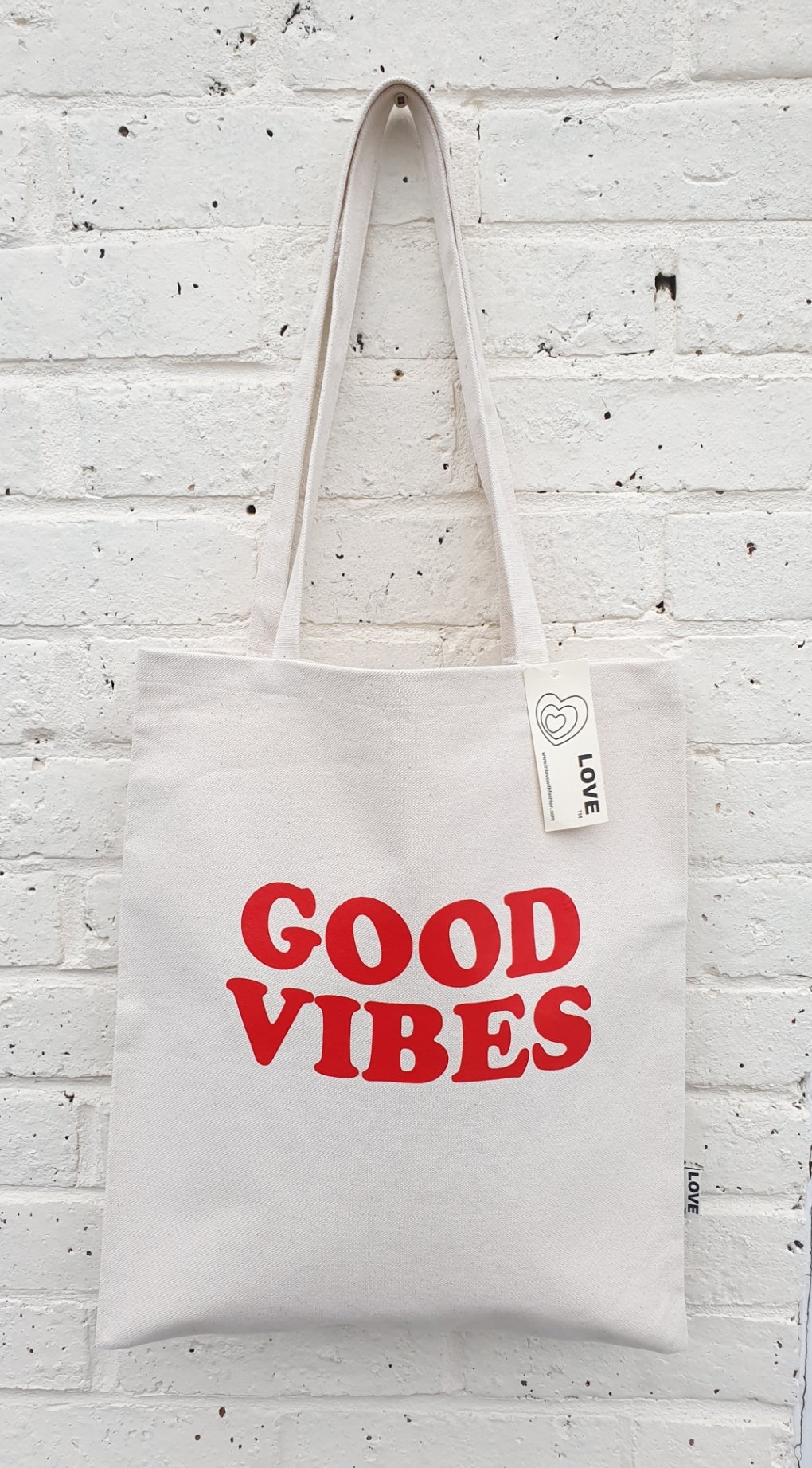 Good Vibes Tote Bag In Cream