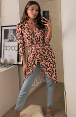 Load image into Gallery viewer, Peru Brushed Spot Summer Midi Wrap Dress With Long Sleeve

