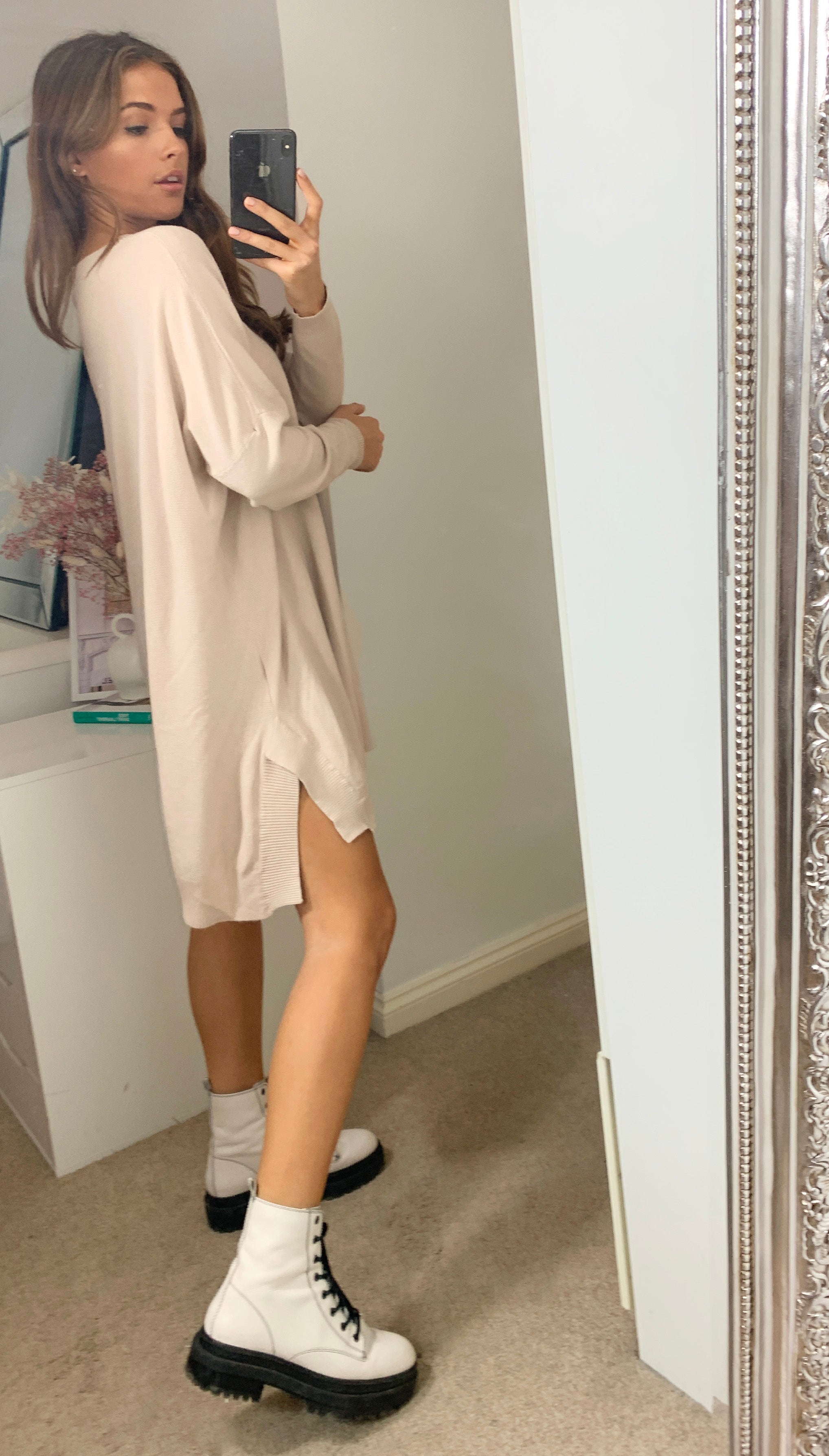 Amalfi Relaxed Longline Ivory Loungewear Knitted Jumper