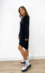 Charger l&#39;image dans la galerie, Livin&#39; Doll Oversized Sweatshirt Dress In Black
