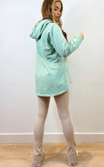 Load image into Gallery viewer, Cowl Neck Sweatshirt Tunic In Green
