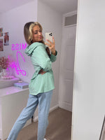 Load image into Gallery viewer, Dream Plan Do Cowl Neck Slogan Sweat Tunic In Green
