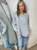 Load image into Gallery viewer, Dream Plan Do Slogan Sweat Tunic In Grey
