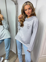 Load image into Gallery viewer, Keep It Simple Babe Cowl Neck Slogan Sweat Tunic In Grey
