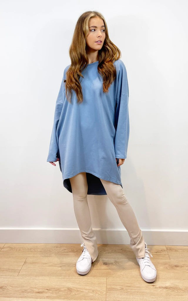 Oversized Sweatshirt Dress In Blue