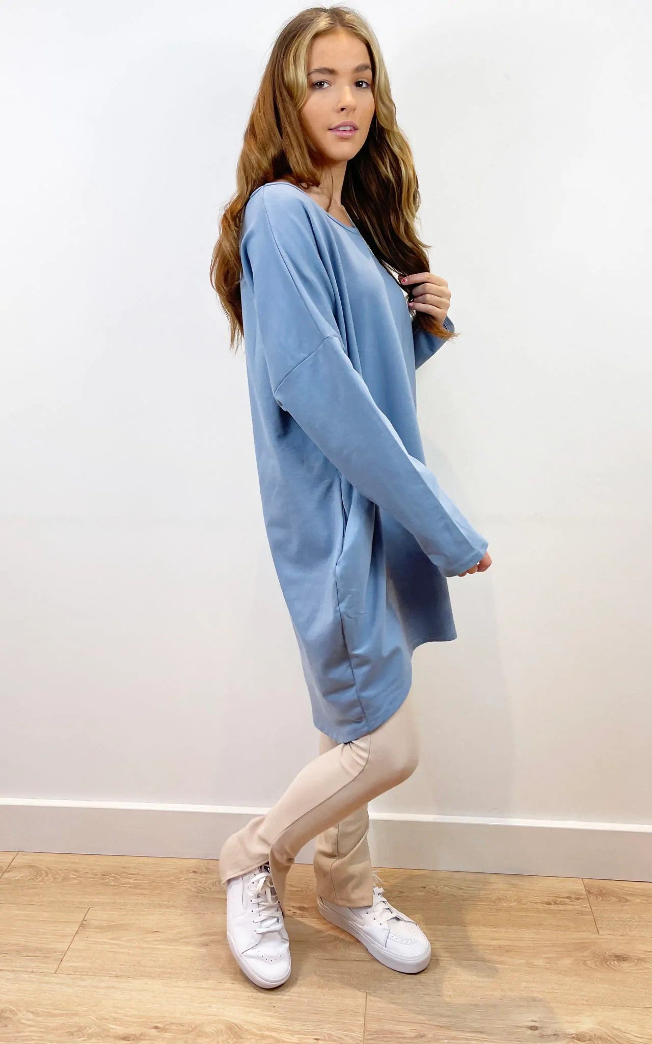 Oversized Sweatshirt Dress In Blue – Love Oversized Sweatshirt Dress In Blue – Love