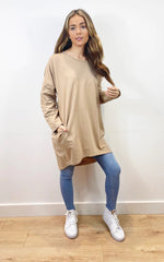 Load image into Gallery viewer, Oversized Sweatshirt Dress In Coffee
