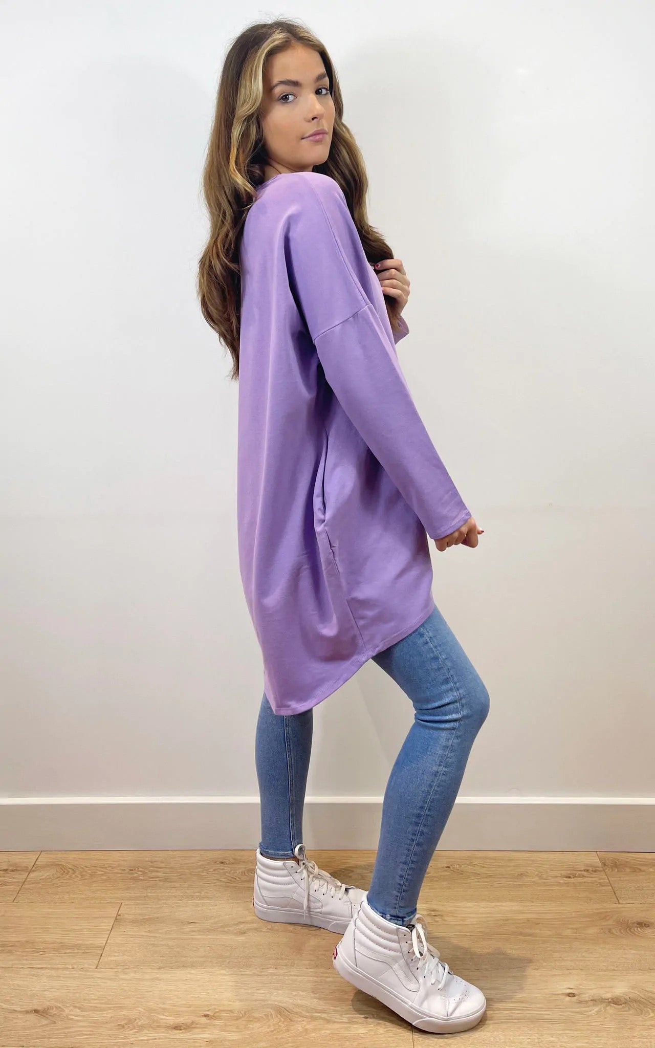 Oversized Sweatshirt Dress In Lilac Love Oversized Sweatshirt Dress In Lilac Love