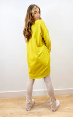 Cargar imagen en el visor de la galería, Oversized Sweatshirt Dress In Yellow
