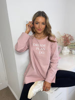 Load image into Gallery viewer, Dream Plan Do Slogan Sweat Tunic In Pink
